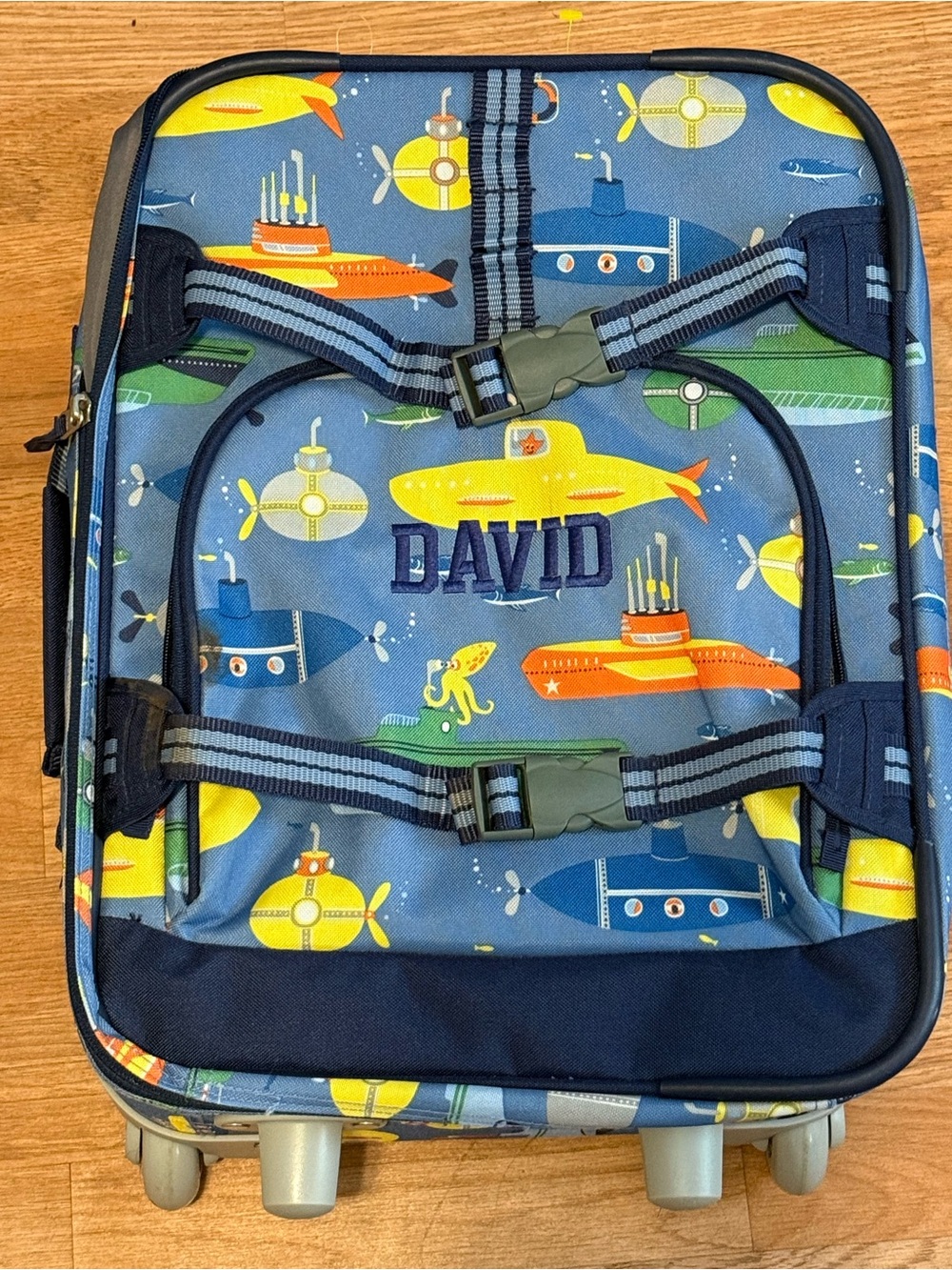 Pottery Barn Kids- Personalized Kids Submarine Rolling Luggage - Blue